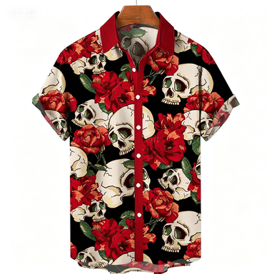 Brown Toned Skull Flower Print - Japanese Lifestyle บทวิจารณ์และราคา