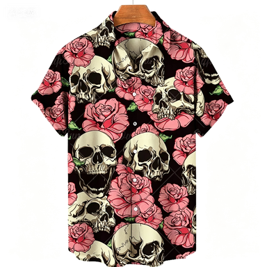 Brown Toned Skull Flower Print - Japanese Lifestyle บทวิจารณ์และราคา