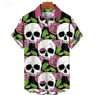 Brown Toned Skull Flower Print - Japanese Lifestyle บทวิจารณ์และราคา