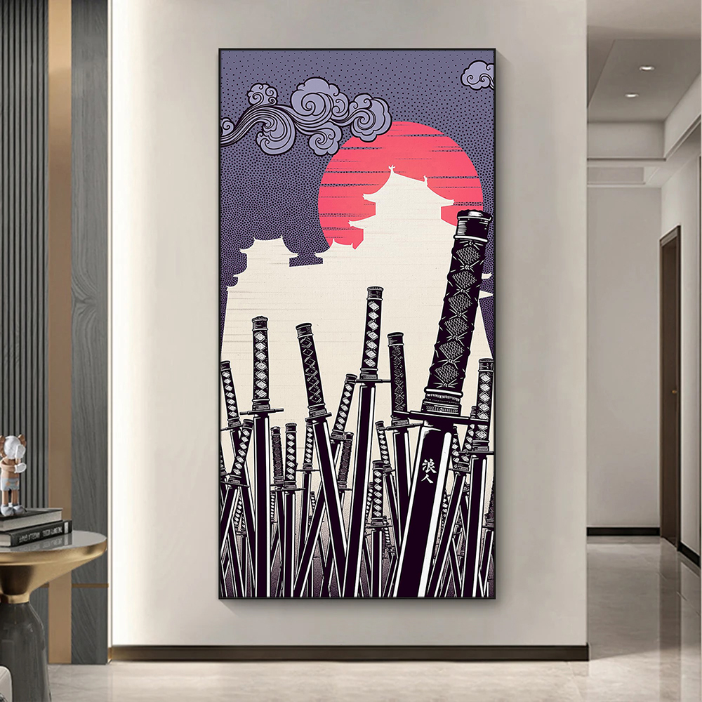 Japanese Katana Canvas Paintin - Japanese Lifestyle Home บทวิจารณ์และราคา