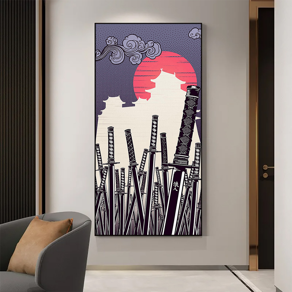 Japanese Katana Canvas Paintin - Japanese Lifestyle Home บทวิจารณ์และราคา