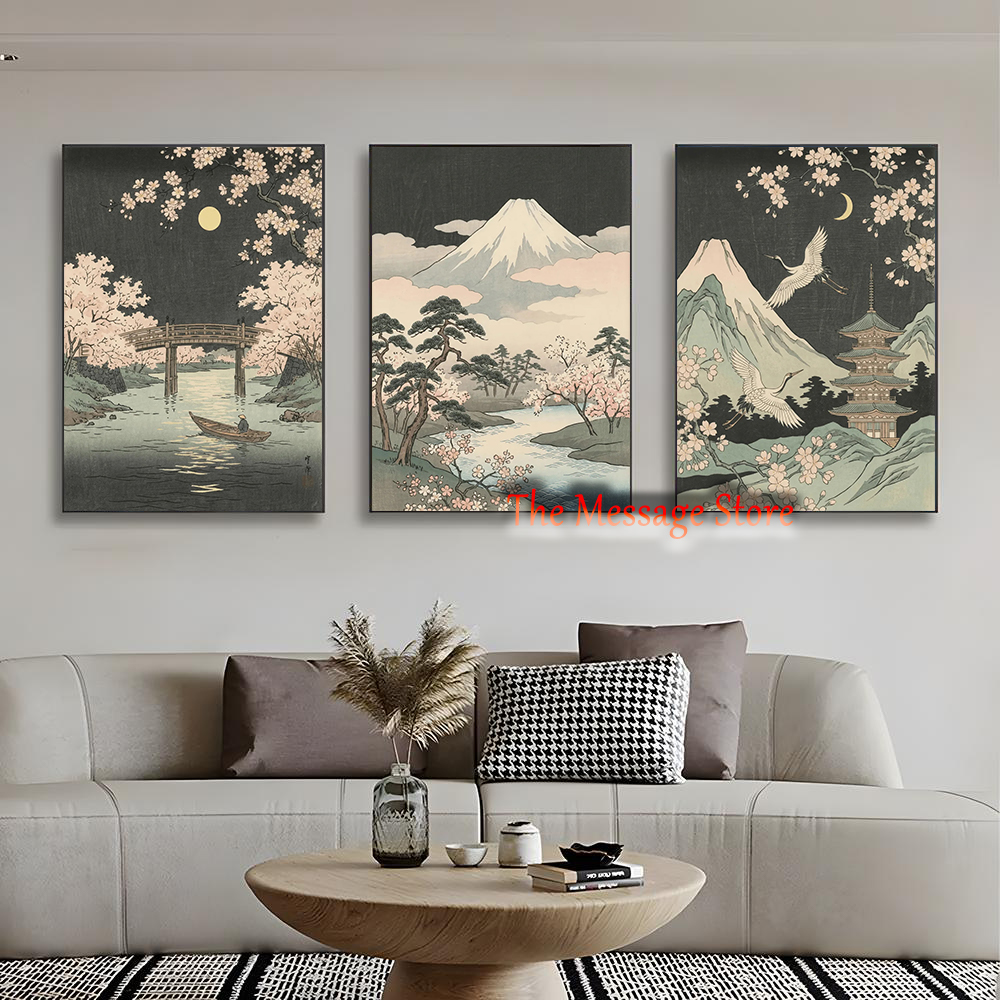 Japanese Cherry Bloom Fuji Riv - Japanese Lifestyle Home บทวิจารณ์และราคา