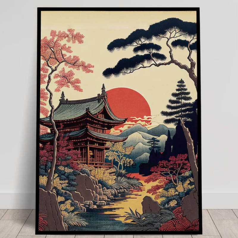 Vintage Japanese Style Ukiyo-e - Japanese Lifestyle Home บทวิจารณ์และราคา